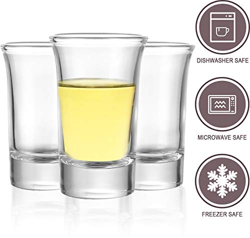 Encheng 1.4 Ounce Heavy Base Shot Glass Set,Whisky Shot Glasses 1.4 oz, Liqueur Glasses Spirits Glasses Mini Glass Cups Double Side Cordial Glasses,Tequila Cups Small Glass Shot Cups 40 Pack