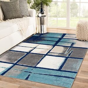 luxe weavers lagos collection 9218 blue 6x9 art deco geometric area rug