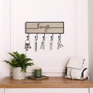 SNAP INVENT Key Hooks Holder and Organizer, Mounted Decor Keys Wood and Handmade Metal Ornament, Wall Keychain Hanger, Boho, and Rustic Key Rack Decor Easy Installation