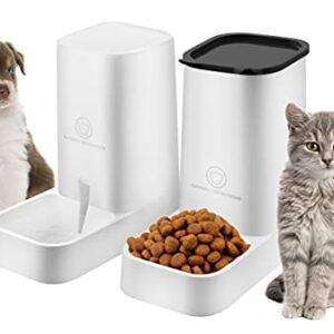 Dog or Cat Automatic Feeder Water Dispenser Set, Food Bowl Cat Food Container for Small, Medium and Large Cats and Dogs Food and Water Distribution