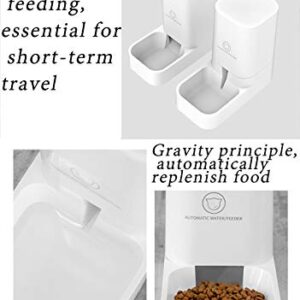 Dog or Cat Automatic Feeder Water Dispenser Set, Food Bowl Cat Food Container for Small, Medium and Large Cats and Dogs Food and Water Distribution