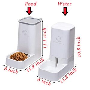 Dog or Cat Automatic Feeder Water Dispenser Set, Food Bowl Cat Food Container for Small, Medium and Large Cats and Dogs Food and Water Distribution