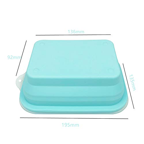 CARTINTS Microwave and Oven Safe 100% Silicone Food Storage Containers Collapsible Bowls with lids, For Travel, Camping or Baking, (800ml, Blue, 1 Pack)