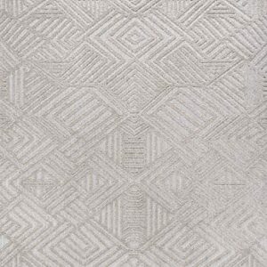 JONATHAN Y SBH103B-5 Jordan High-Low Pile Art Deco Geometric Indoor Outdoor Area-Rug Bohemian Contemporary Easy-Cleaning Bedroom Kitchen Backyard Patio Porch Non Shedding, 5 ft x 8 ft, Beige