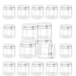 24pack 6 oz empty plastic jars with lids clear plastic mason jars storage containers wide mouth slime containers jars airtight gift food jars for travel storage home kitchen food slime making