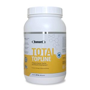 ramard total topline powder horse supplements - build and maintain muscle tissue during recovery for foals and horses - protein & amino energy horse supplement - 2lb tub