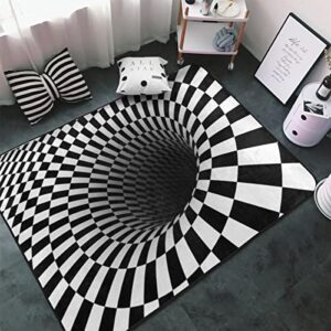 Astede 3D Visual Vortex Optical Illusions Area Rug Non Slip Comfort Yoga Mat Floor Carpet Home Decor for Living Room Bedroom 80x58 Inch