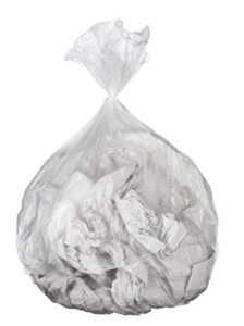 amazoncommercial 10 gallon trash bags 24" x 24" - 6 micron natural clear high density commercial garbage bags - 200 count