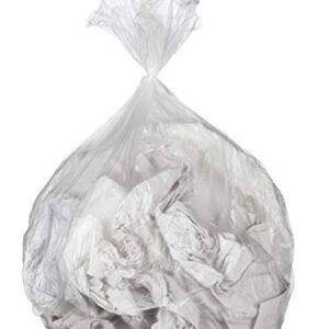 AmazonCommercial 10 Gallon Trash Bags 24" x 24" - 6 Micron Natural Clear High Density Commercial Garbage Bags - 200 count