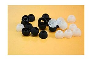 earbudz 20 pieces medium silicone earbud cap tip cover replacement - 10 black, 10 clear