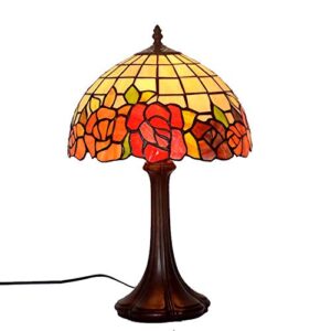 12" pastoral vintage table lamp tiffany style desk light handmade stained glass reading lights for living room cafe bar lighting fixtures, e27,40w,110-240v