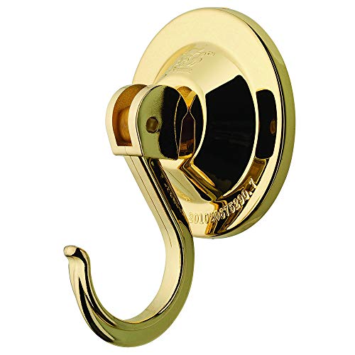 Tuff Built Suction Cup Hooks, 4-Pack Strong Vacuum Utility Hooks for Kitchen Shower Bath, for Coat Hat Towel Robe, Gold Chrome