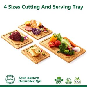 Wood Cutting Board Set-Wooden Cutting Boards for Kitchen-Bamboo Cutting Board Set(Small & Large)-Wooden Chopping Boards-Heavy Duty Chopping board set for Meat,Vegetables w/utensils & Canvas bag