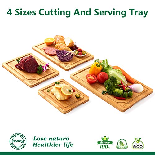 Wood Cutting Board Set-Wooden Cutting Boards for Kitchen-Bamboo Cutting Board Set(Small & Large)-Wooden Chopping Boards-Heavy Duty Chopping board set for Meat,Vegetables w/utensils & Canvas bag