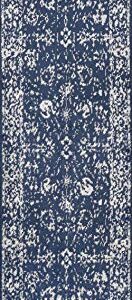 JONATHAN Y MDP404A-210 Soleiman Modern Persian Indoor Area-Rug Vintage Transitional Traditional Floral Easy-Cleaning Bedroom Kitchen Living Room Non Shedding, 2 X 10, Navy