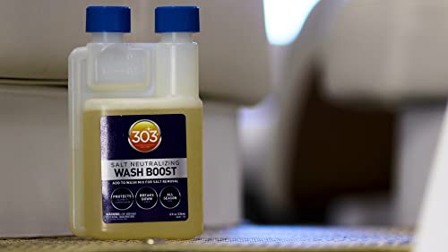 303 Salt Neutralizing Wash Boost – Add to Wash Mix for Salt Removal, Protects Against Rust and Corrosion, Breaks Down Salt, Safe for Use on Vehicles and Boats, 8oz (30592)