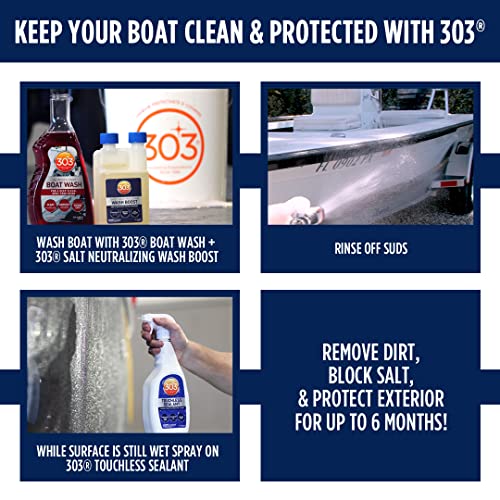 303 Salt Neutralizing Wash Boost – Add to Wash Mix for Salt Removal, Protects Against Rust and Corrosion, Breaks Down Salt, Safe for Use on Vehicles and Boats, 8oz (30592)