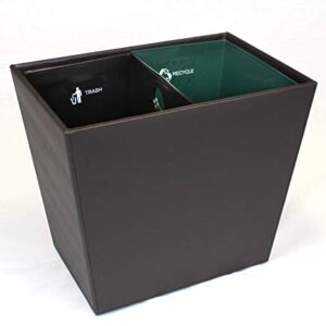 Hospitality Source Dual Chamber Recycling Waste Bin Cordoba Brown 14.5" x 9" x 12" 22.5 liters