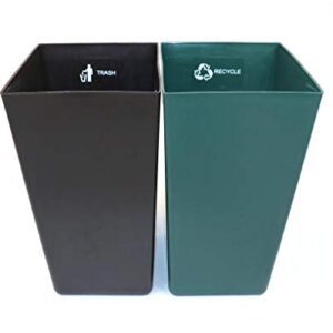 Hospitality Source Dual Chamber Recycling Waste Bin Cordoba Brown 14.5" x 9" x 12" 22.5 liters