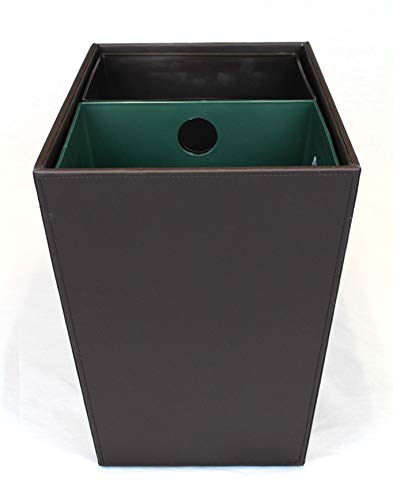 Hospitality Source Dual Chamber Recycling Waste Bin Cordoba Brown 14.5" x 9" x 12" 22.5 liters