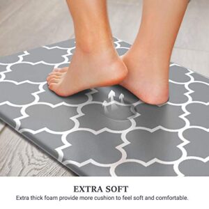 WISELIFE Kitchen Mat Cushioned Anti-Fatigue Kitchen Rug, 17.3"x 59" Waterproof Non-Slip Kitchen Mats and Rugs Heavy Duty Ergonomic Comfort Mat for Kitchen, Floor Home, Office, Sink, Laundry, Grey