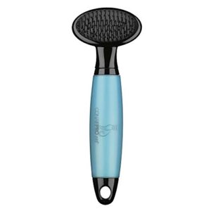 conairpro dog & cat cat soft slicker brush, cat brush for shedding, removes tangles, mats & loose hair, soft coated pins for gentle brushing, memory gel grip handle