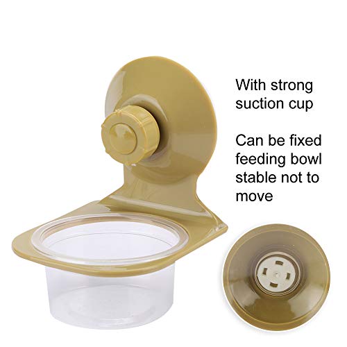 Reptile Feeder Bowl, ABS Plastic Pet Reptile Suspension Food Feeder with Suction Cup Fixed Hanging Lizard Anti Escape Water Breeding Feeding Bowl (Single Bowl)