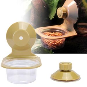 Reptile Feeder Bowl, ABS Plastic Pet Reptile Suspension Food Feeder with Suction Cup Fixed Hanging Lizard Anti Escape Water Breeding Feeding Bowl (Single Bowl)