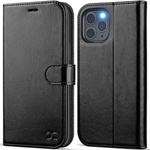 ocase compatible with iphone 12 pro max wallet case, pu leather flip folio case with card holders rfid blocking kickstand [shockproof tpu inner shell] phone cover 6.7 inch (black)