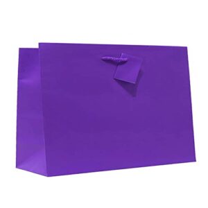allgala 12pk value premium solid color paper gift bags (16" wide vogue-purple-gp50087)