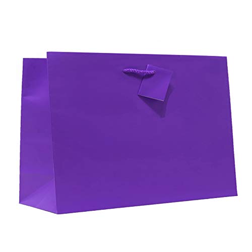 Allgala 12PK Value Premium Solid Color Paper Gift Bags (16" Wide Vogue-Purple-GP50087)