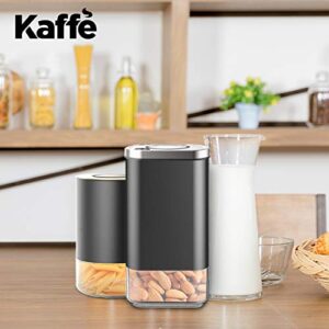 Kaffe Glass Storage Container. Coffee Canister - BPA Free Stainless Steel with Airtight Lid (12oz)