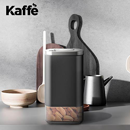 Kaffe Glass Storage Container. Coffee Canister - BPA Free Stainless Steel with Airtight Lid (12oz)