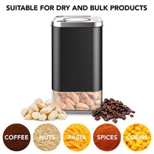 Kaffe Glass Storage Container. Coffee Canister - BPA Free Stainless Steel with Airtight Lid (12oz)