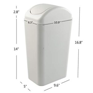 Farmoon Slim Trash Can, 14L Modern Swing Wastebasket Paper Dustbin/Waste Bin