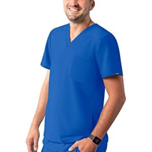 Adar Addition Scrubs for Men - Modern Multi Pocket V-Neck Scrub Top - A6010 - Royal Blue - M