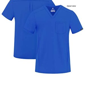 Adar Addition Scrubs for Men - Modern Multi Pocket V-Neck Scrub Top - A6010 - Royal Blue - M