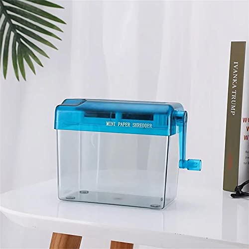 Portable Hand Shredder A6 Paper Shredder AJDOLL Manual Paper Shredder Mini Paper Cutting Machine with 1.5L Basket Office School Home Desktop Stationery for Paper Bills Receipts