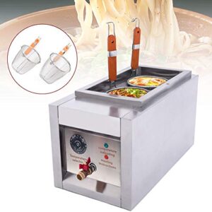 2 Hole Noodle Cooking Machine Commercial Pasta Cooker Pasta Makers 2KW Noodle Oven Pasta Cooking Tool Kitchen Stainless Steel Blade Noodle Dumpling Maker with Noodle Filter