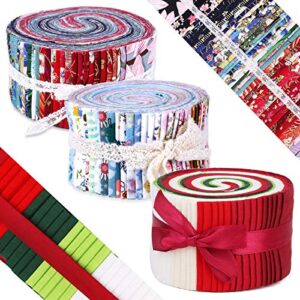 roll up cotton fabric quilting strips, jelly roll fabric, cotton craft fabric bundle, patchwork craft cotton quilting fabric, cotton fabric, quilting fabric with different patterns for crafts