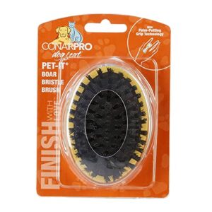 conairpro dog & cat pet brush with ergonomic pet-it design, dog brush for shedding, boar bristles