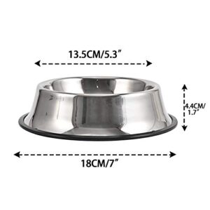 2Packs Stainless Steel Dog Bowl with Anti-Skid Rubber Base for Small/Medium/Large Pet, Perfect Dish, Pets Feeder Bowl and Water Bowl Perfect Choice for Dog Puppy Cat and Kitten (8oz)