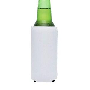 Snertz 6 Pack White DIY Sublimation Blank Slim Insulated Neoprene Tall Skinny Beer or Energy Can Holder seltzer Cooler Sleeves 12oz white Claw and Michelob Ultra Cans or Water Bottles.