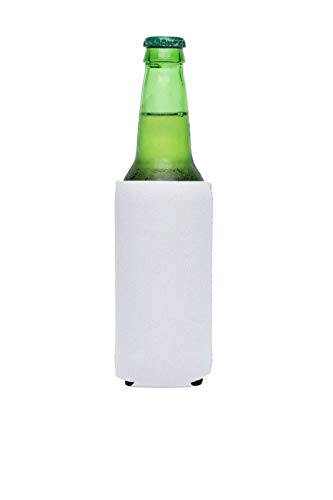 Snertz 6 Pack White DIY Sublimation Blank Slim Insulated Neoprene Tall Skinny Beer or Energy Can Holder seltzer Cooler Sleeves 12oz white Claw and Michelob Ultra Cans or Water Bottles.