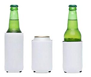 Snertz 6 Pack White DIY Sublimation Blank Slim Insulated Neoprene Tall Skinny Beer or Energy Can Holder seltzer Cooler Sleeves 12oz white Claw and Michelob Ultra Cans or Water Bottles.