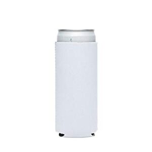 Snertz 6 Pack White DIY Sublimation Blank Slim Insulated Neoprene Tall Skinny Beer or Energy Can Holder seltzer Cooler Sleeves 12oz white Claw and Michelob Ultra Cans or Water Bottles.