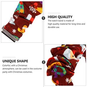 Hemobllo Reloj Inteligente Christmas Watchband Scrunchie Watch Band Wristwatch Elastic Fabric Cloth Floral Printed Strap Bracelet Compatible for Versa 2 (Brown) Womens Watches