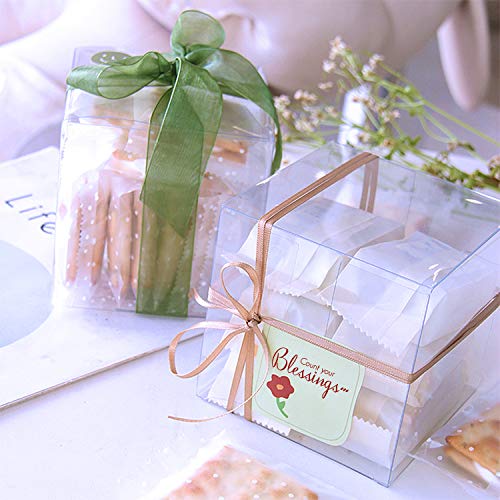 Coobbar Clear Candy Gift Box,30 Pack Empty Clear PVC Plastic Boxes Gift Boxes for Party Favors, Wedding, Birthday Presents, Candy, Cupcakes, Jewelry,Christmas Gift Packing (4 x 4 x 4 Inch)