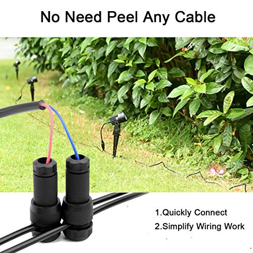 22Pack Landscape Lighting Cable Connector - iCreating Low Voltage Replacement Cable Connector 12-20 Gauge Wire Connectors for Path Lights