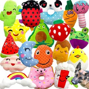 jalousie 18 pack dog squeaky toys cute stuffed pet plush toys puppy chew toys for small medium dog puppy pets - bulk dog squeaky toys